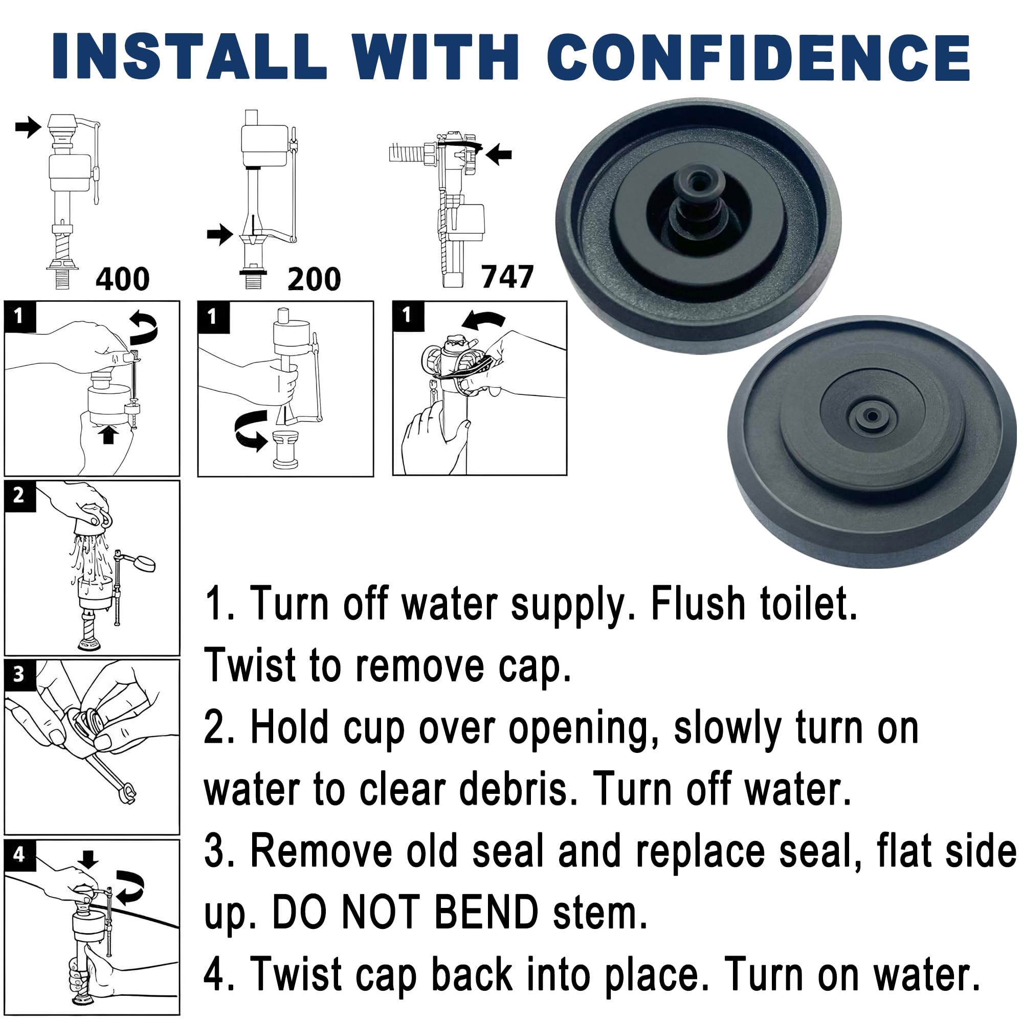 83143 Toilet Fill Valve Seal Replacement Part Compatible with